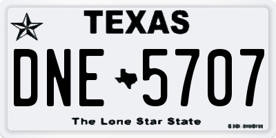 TX license plate DNE5707