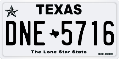 TX license plate DNE5716