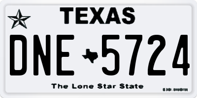 TX license plate DNE5724