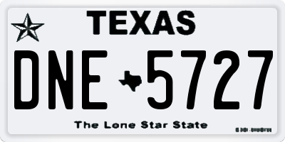 TX license plate DNE5727