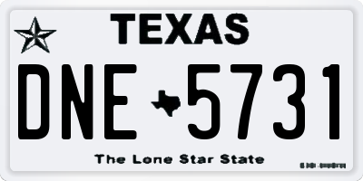 TX license plate DNE5731