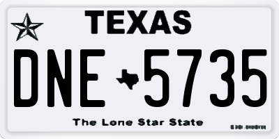 TX license plate DNE5735