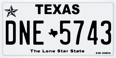 TX license plate DNE5743