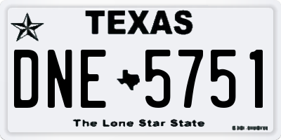 TX license plate DNE5751