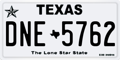 TX license plate DNE5762