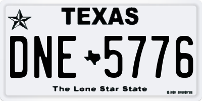 TX license plate DNE5776