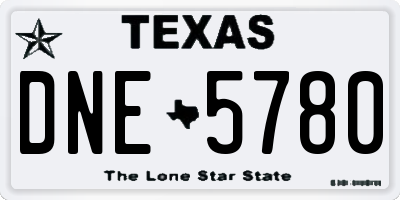 TX license plate DNE5780