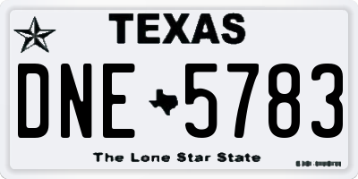TX license plate DNE5783