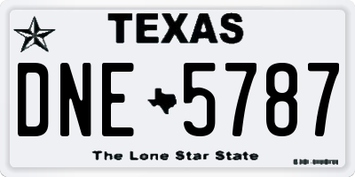 TX license plate DNE5787