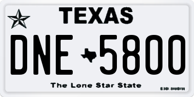 TX license plate DNE5800