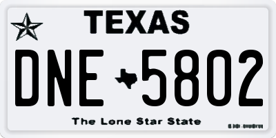 TX license plate DNE5802