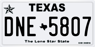 TX license plate DNE5807
