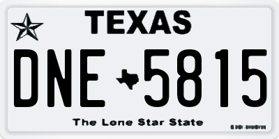 TX license plate DNE5815