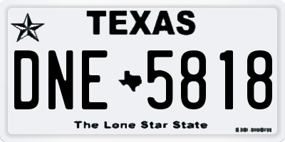 TX license plate DNE5818