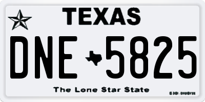 TX license plate DNE5825