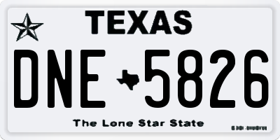 TX license plate DNE5826
