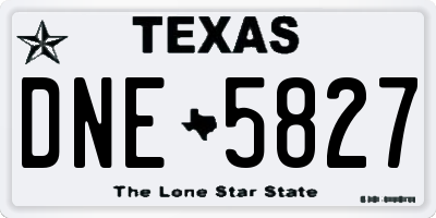 TX license plate DNE5827