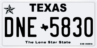 TX license plate DNE5830