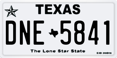TX license plate DNE5841