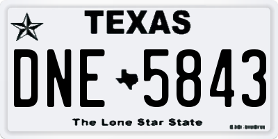 TX license plate DNE5843