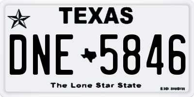 TX license plate DNE5846