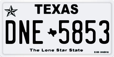 TX license plate DNE5853