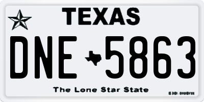 TX license plate DNE5863