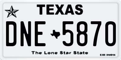 TX license plate DNE5870