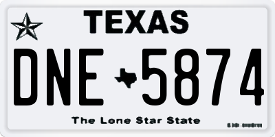 TX license plate DNE5874