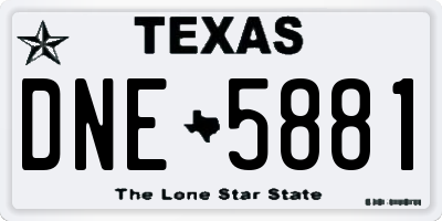 TX license plate DNE5881