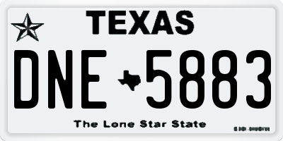 TX license plate DNE5883