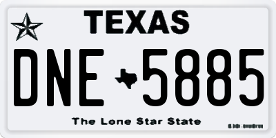 TX license plate DNE5885