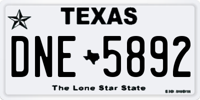 TX license plate DNE5892