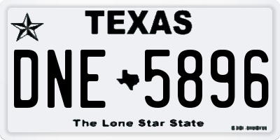 TX license plate DNE5896