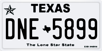 TX license plate DNE5899