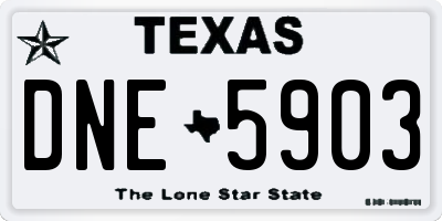 TX license plate DNE5903