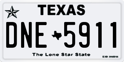 TX license plate DNE5911