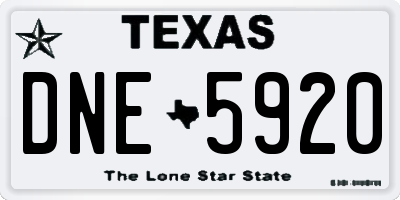TX license plate DNE5920