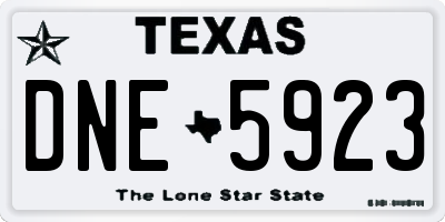 TX license plate DNE5923