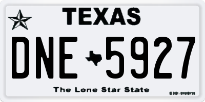 TX license plate DNE5927
