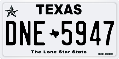 TX license plate DNE5947