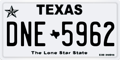 TX license plate DNE5962
