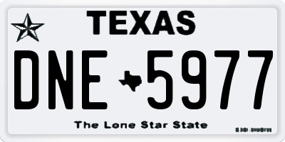 TX license plate DNE5977
