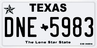TX license plate DNE5983