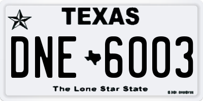 TX license plate DNE6003