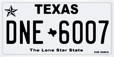 TX license plate DNE6007