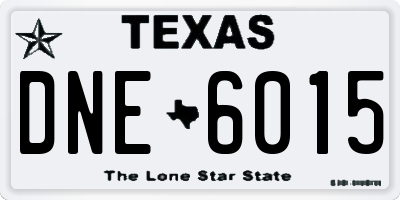 TX license plate DNE6015