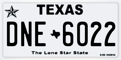 TX license plate DNE6022