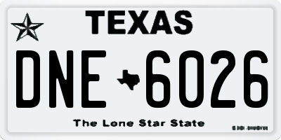TX license plate DNE6026