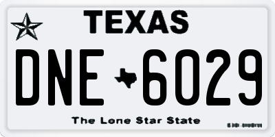 TX license plate DNE6029